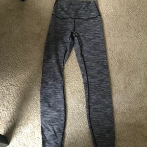 Lululemon Black and White Striped Leggings